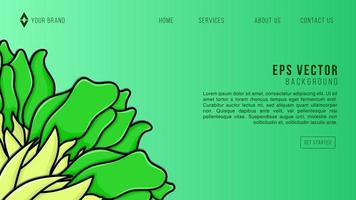 web design vegetal verde abstrato eps 10 vetor para site, página de destino, página inicial, página da web