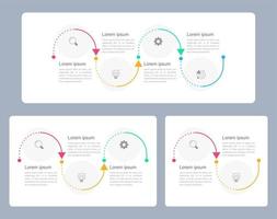 conjunto de modelo de design de gráfico infográfico de perspectivas. infográfico editável com ícones. gráficos instrucionais com opções, sequência de passos. apresentação de dados visuais vetor