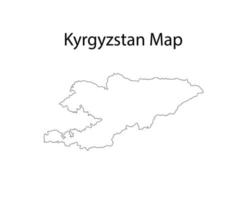 ilustração vetorial de arte de linha de mapa do Quirguistão vetor