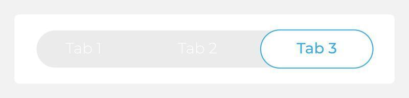 terceira guia escolhida no modelo de elemento de interface do usuário da barra de menus. componente de painel de vetor isolado editável. interface de usuário plana. apresentação de dados visuais. widget de web design para aplicativo móvel com tema claro
