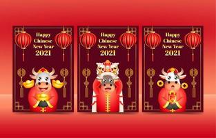 cartões de ano novo chinês vetor