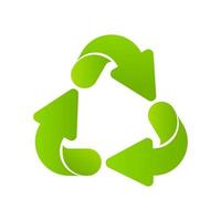 as setas verdes reciclam o símbolo isolado no fundo branco. sinal reciclado. símbolo de materiais reciclados. ilustração vetorial vetor