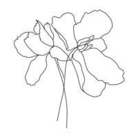 flor um desenho de linha. estilo minimalista floral. símbolo da natureza. impressão botânica. arte de linha contínua. impressão de flores. desenho botânico minimalista. vetor eps 10.