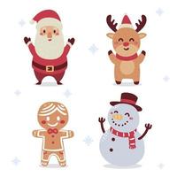 personagens fofinhos de natal vetor