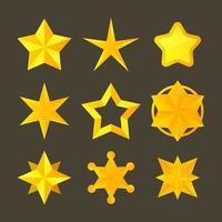 coleção de estrelas amarelas brilhantes