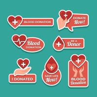 rótulo de conscientização sobre doação de sangue vetor