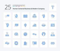 negócios centrados no ser humano e empresa moderna pacote de ícones de 25 cores azuis, incluindo usuário. clone. calendário. gangue. Tempo vetor