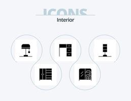 interior glifo ícone pack 5 design de ícone. . interior. . lâmpada vetor