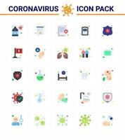 conjunto de ícones de prevenção de coronavírus 25 proteção azul informações sobre doença gráfico hospitalar registro clínico coronavírus viral doença 2019nov vetor elementos de design