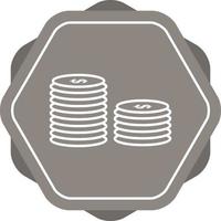 pilha de ícone de linha de moedas vetor