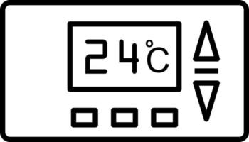 ícone da linha do termostato vetor
