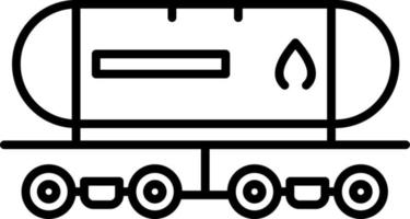 ícone da linha do vagão tanque vetor