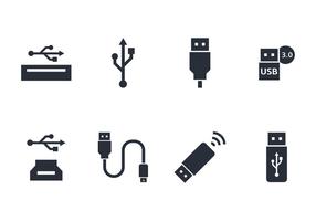 Conjunto de ícones USB