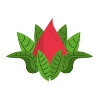 flor de lótus com símbolo de folhas isolado vetor
