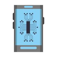 celular com ícone de circuito eletrônico vetor