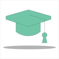 faculdade de pós-graduação, colegial ou boné universitário isolado no fundo branco vetor