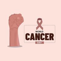 design de vetores grátis para o dia mundial do câncer em estilo realista