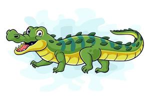 crocodilo engraçado dos desenhos animados isolado no fundo branco vetor