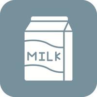ícone de fundo de canto redondo de glifo de leite vetor