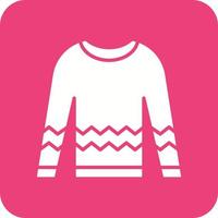 ícone de fundo de canto redondo de glifo de suéter vetor
