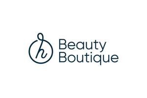 logotipo da boutique de beleza com a letra h vetor