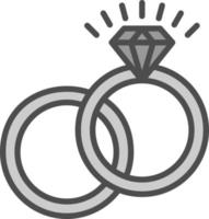 design de ícone vetorial de anéis de casamento vetor