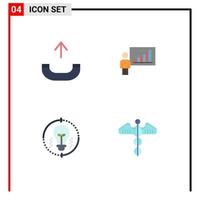 4 ícones criativos sinais modernos e símbolos de solução de esforços de gráfico de ideia de chamada elementos de design de vetores editáveis