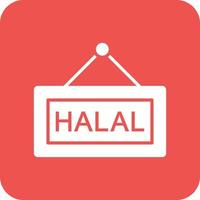 ícone de fundo de canto redondo de glifo halal vetor