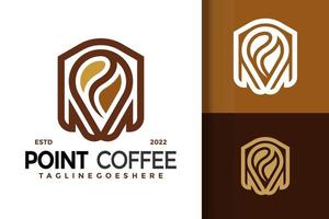 modelo de ilustração vetorial de design de logotipo de café de ponto de marca vetor