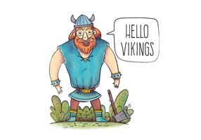Caráter viking com vector de cabelo de gengibre