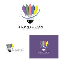 design de logotipo de badminton, ícone vetorial para competições de atletismo vetor