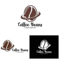 design de logotipo de bebida de feijão de café em ilustração vetorial de cor marrom vetor