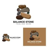 design de logotipo de pedra empilhada, vetor de pedra de equilíbrio, ilustração de pedra de material de construção, ilustração de pedra-pomes pedra walpapeer