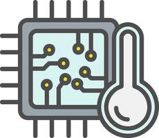 ícone de vetor de temperatura da cpu