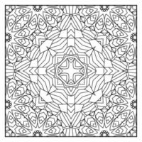 Mandala para colorir para adultos. fundo da mandala. página de coloração de padrão de mandala. mão desenhada mandala padrão de fundo. página de colorir preto e branco vetorial para livro de colorir. vetor