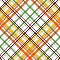 O tecido sem costura com padrões de xadrez é um tecido estampado que consiste em faixas cruzadas, horizontais e verticais em várias cores. os tartans são considerados um ícone cultural da Escócia. vetor