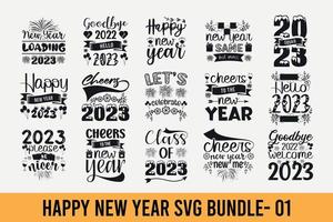 pacote svg de ano novo, citações svg de feliz ano novo, design de camiseta de tipografia de ano novo, arquivos de corte svg vetor