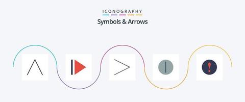 símbolos e setas flat 5 icon pack incluindo . troca. aviso vetor
