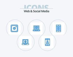 web e mídia social ícone azul pack 5 design de ícone. . célula. meios de comunicação. texto. seta vetor