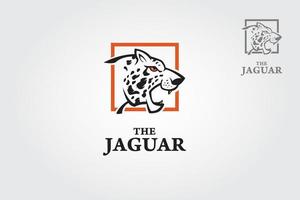 o modelo de logotipo de vetor de onça. esta ilustração vetorial de um grande gato jaguar. ilustração em vetor logotipo.