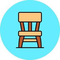 design de ícone criativo de cadeira de madeira vetor