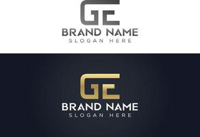 design de logotipo de vetor de tipografia de letra ge
