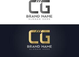 design de logotipo de vetor de tipografia de letra cg
