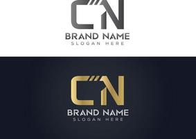 design de logotipo de vetor de tipografia de letra cn