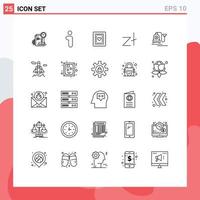 pacote de 25 linhas criativas de elementos de design de vetor editável de moeda de biscoito de máquina zloty