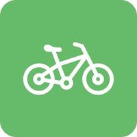 ícone de fundo de canto redondo de glifo de bicicleta vetor