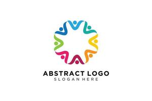 pessoas abstratas vetoriais e coleção de logotipos de família, ícones de pessoas, modelo de logotipo de saúde, símbolo de cuidado. vetor