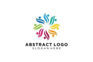 pessoas abstratas vetoriais e coleção de logotipos de família, ícones de pessoas, modelo de logotipo de saúde, símbolo de cuidado. vetor