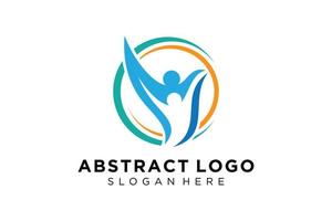 pessoas abstratas vetoriais e coleção de logotipos de família, ícones de pessoas, modelo de logotipo de saúde, símbolo de cuidado. vetor