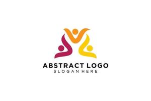 pessoas abstratas vetoriais e coleção de logotipos de família, ícones de pessoas, modelo de logotipo de saúde, símbolo de cuidado. vetor